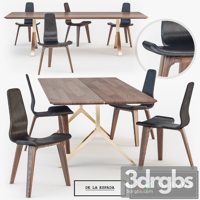 DE Overton Dining Set 3dsmax Download - thumbnail 1