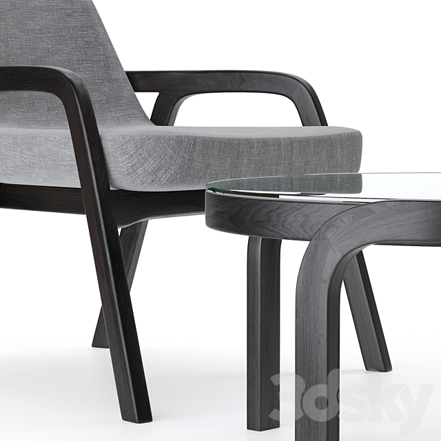 Decanter Lazi Chair & Genea Table by Passoni 3DSMax File - thumbnail 2