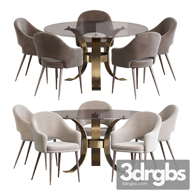 Deephouse chair and massimo glass top dining table - thumbnail 1