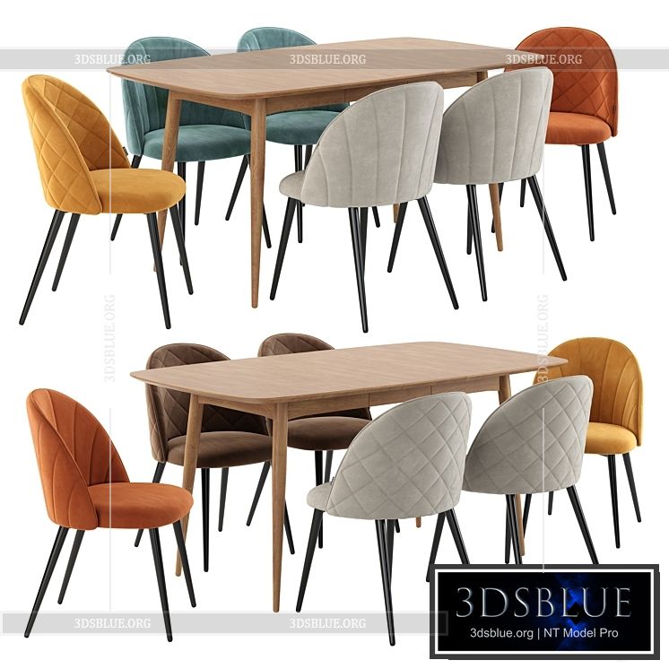 Deephouse. Dining chair Paris. NORDECO Extendable Table 3DS Max - thumbnail 3