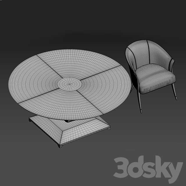 Delilah chair and Daliesque table by Christopher Guy 3DSMax File - thumbnail 5