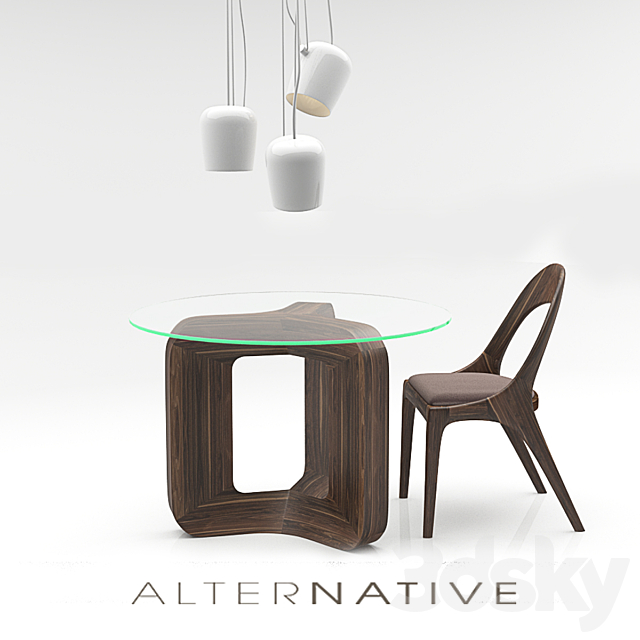 DENISE TABLES CILINDRIC + SHARON CHAIR 3DSMax File - thumbnail 1