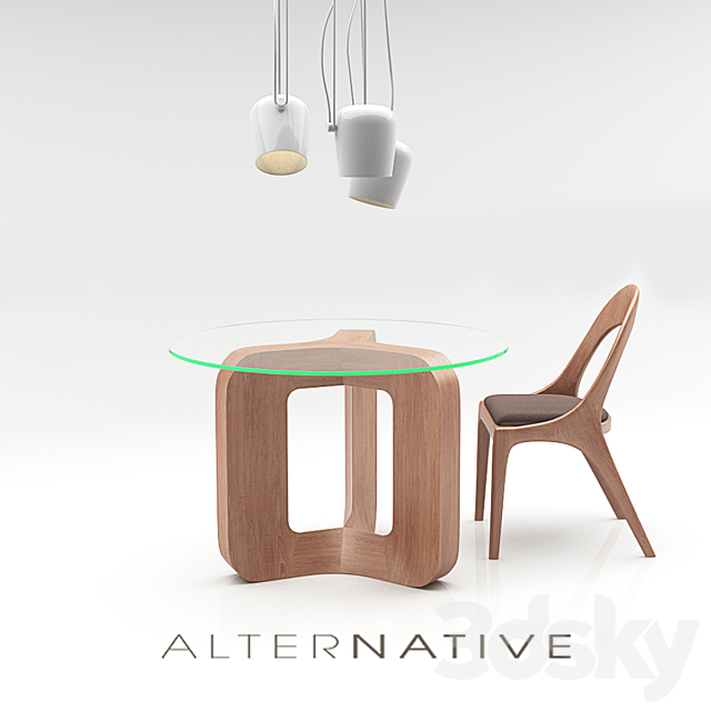 DENISE TABLES CILINDRIC + SHARON CHAIR 3DSMax File - thumbnail 2