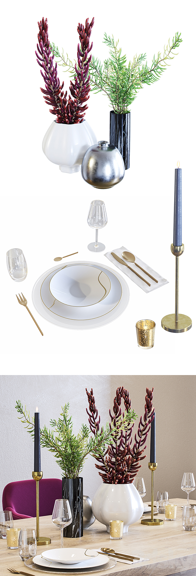 Denona Restaurant Table Set 3DS Max - thumbnail 2