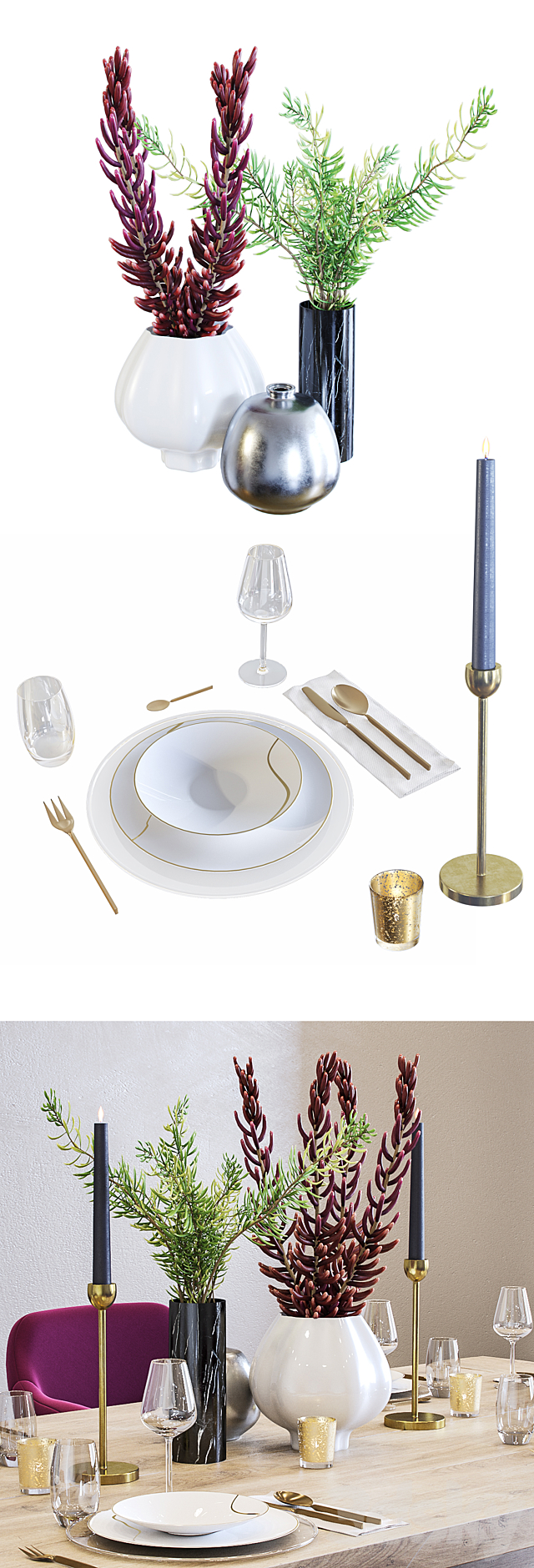 Denona Restaurant Table Set 3DSMax File - thumbnail 2