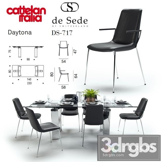 DeSede Cattelan Table and Chair 3dsmax Download - thumbnail 1