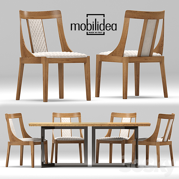 Desk-chair Adam-Eva Mobilidea 3DS Max - thumbnail 1