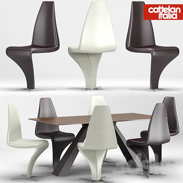 Desk-chair Eliot-betty Cattelan Italia 3DS Max Model - thumbnail 1