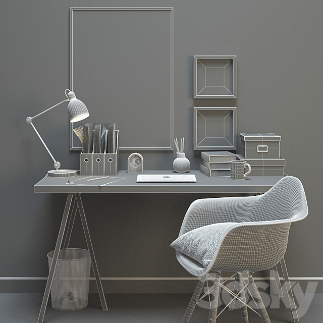 Desk & Decor 3ds Max - thumbnail 3