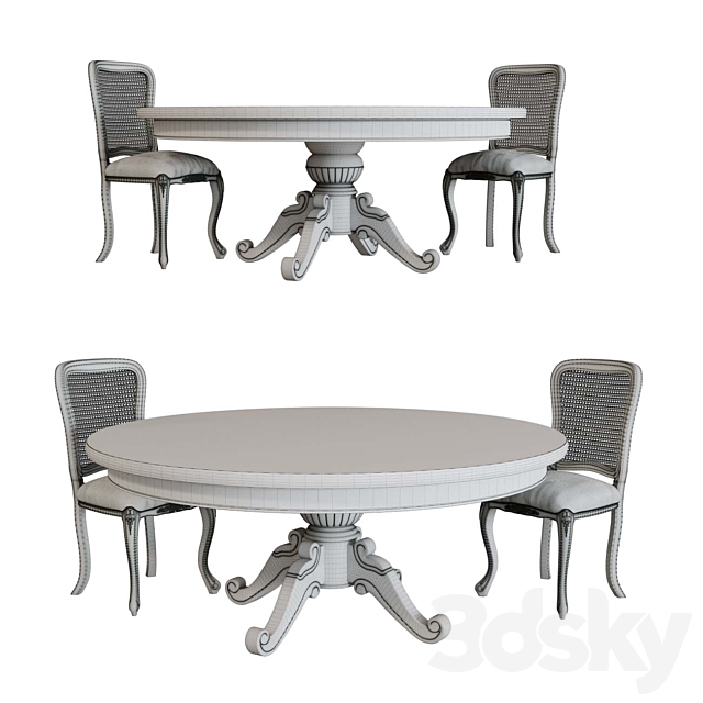 Dialma Brown table and chair 3DS Max Model - thumbnail 2