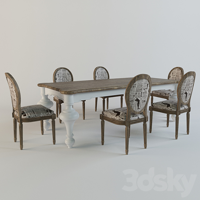 Dialma Brown Table Set 3ds Max - thumbnail 1