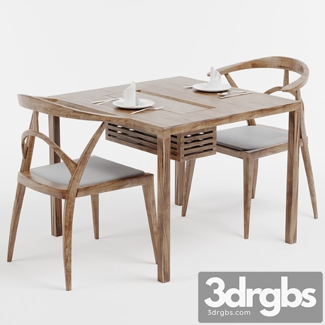 Dining chair and table 2 3dsmax Download - thumbnail 1