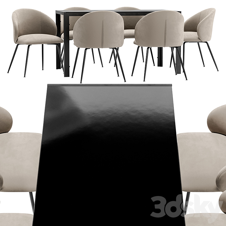 Dining chair Garda Decor and table Derby 3DS Max - thumbnail 2