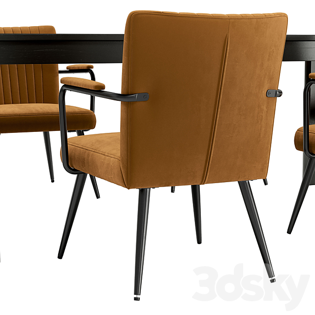 Dining chair Ronda and table Bergen Bgt35 3DS Max Model - thumbnail 5