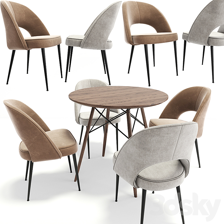 Dining Chair Set 08 3DS Max - thumbnail 1