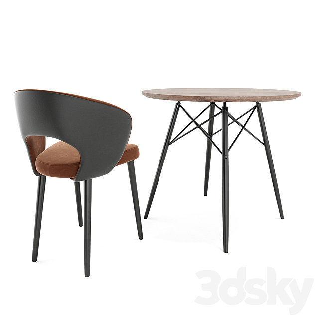 Dining Chair Set 09 3DSMax File - thumbnail 2