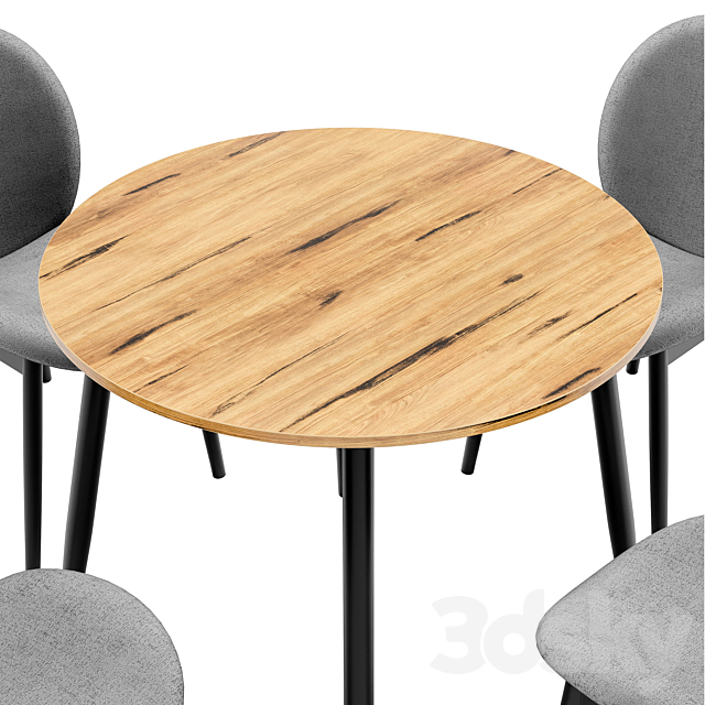 Dining chair Tiole and table Uranus 3DS Max Model - thumbnail 2