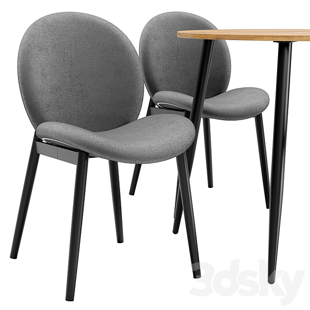 Dining chair Tiole and table Uranus 3DS Max Model - thumbnail 3