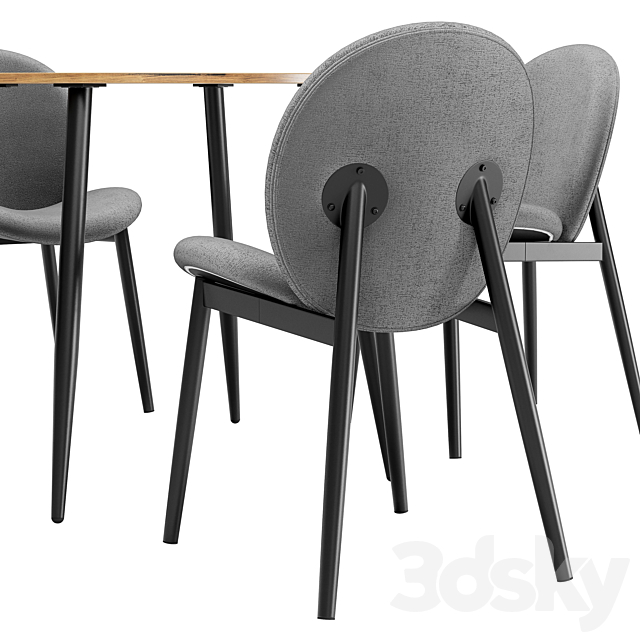 Dining chair Tiole and table Uranus 3DS Max Model - thumbnail 4