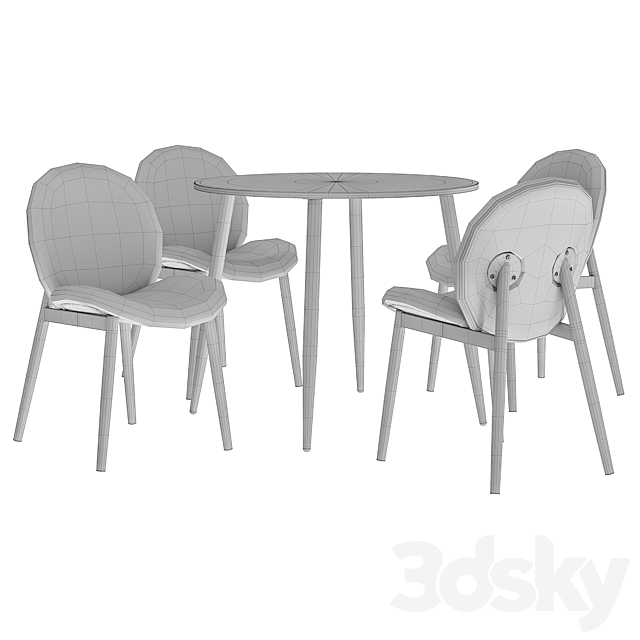 Dining chair Tiole and table Uranus 3DS Max Model - thumbnail 5