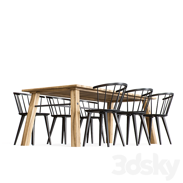 Dining group 3DS Max Model - thumbnail 2