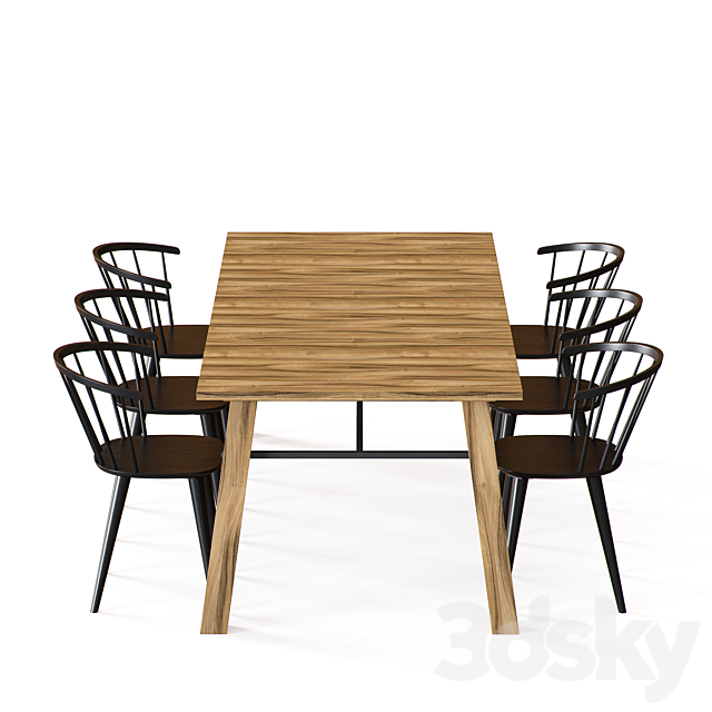 Dining group 3DS Max Model - thumbnail 3