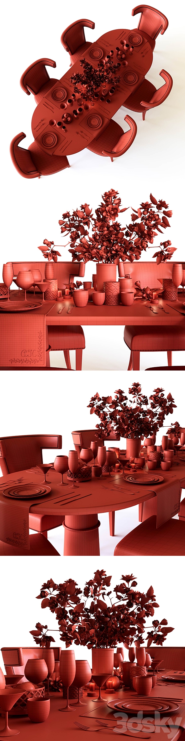 dining group 3DSMax File - thumbnail 3