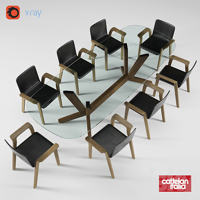 Dining group by Cattelan Italia 3ds Max - thumbnail 1