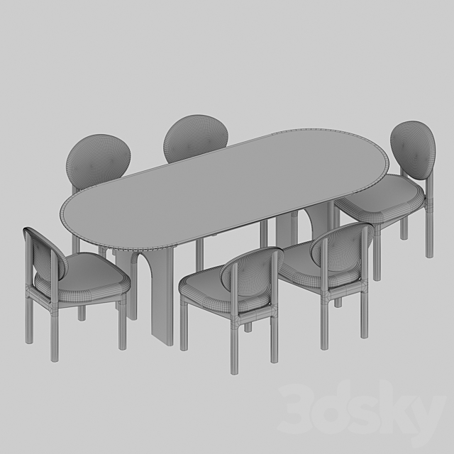 dining group Cloud 3DSMax File - thumbnail 3