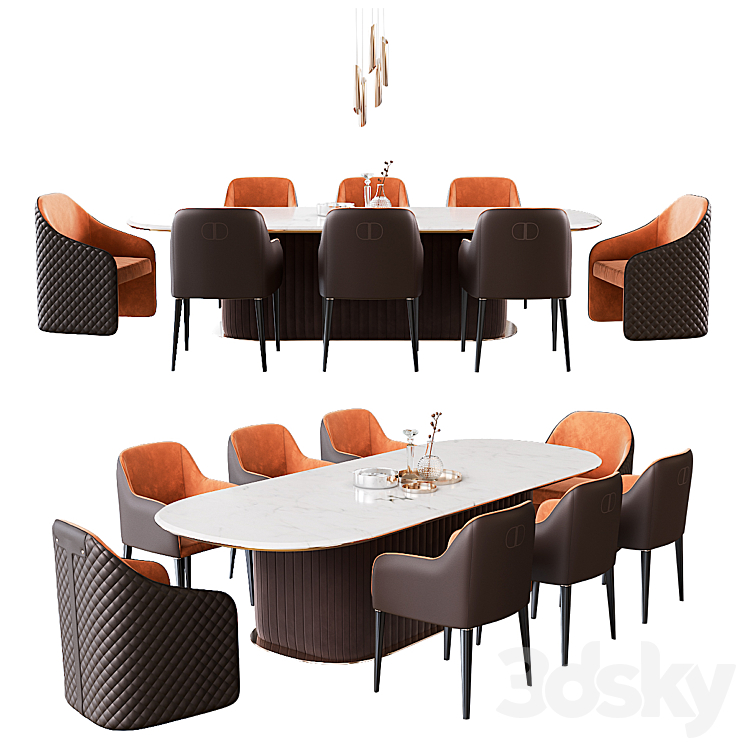 Dining group Daytona by Signorini & Coco 3DS Max Model - thumbnail 1