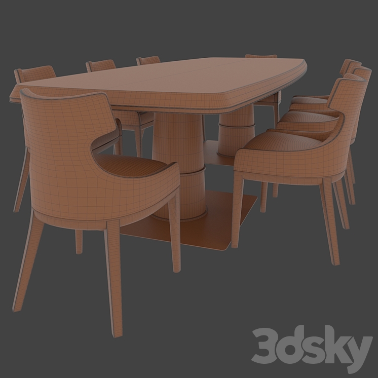 Dining group MEDEA 3DS Max - thumbnail 2