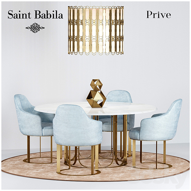 Dining group Prive SAINT BABILA 3DS Max - thumbnail 1