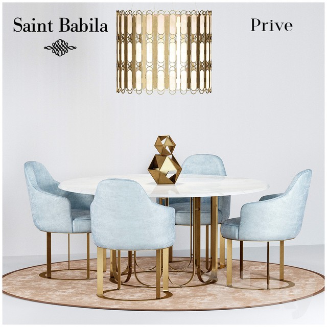 Dining group Prive SAINT BABILA 3DS Max - thumbnail 3