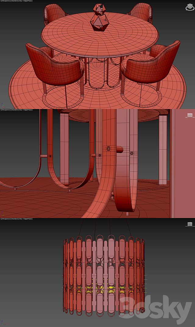 Dining group Prive. SAINT BABILA 3DSMax File - thumbnail 3