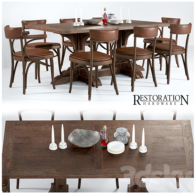 Dining group RESTORATION HARDWARE 3DSMax File - thumbnail 1