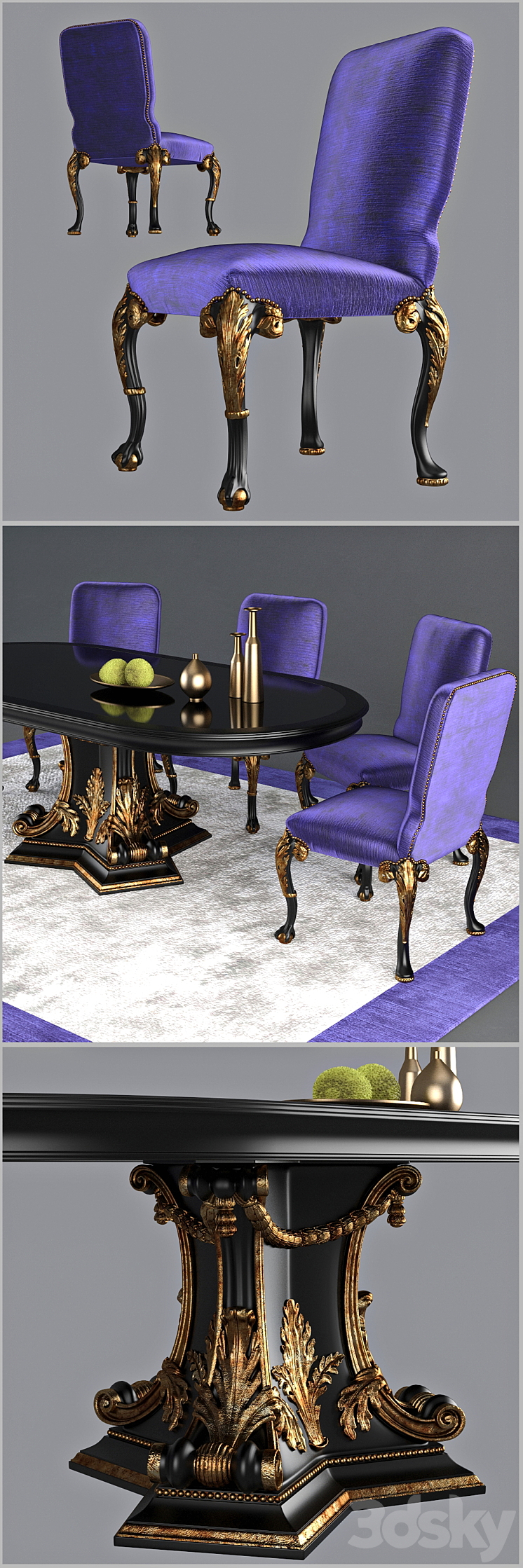 Dining group Roberto Giovannini 3DS Max - thumbnail 2