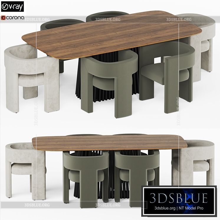 Dining set-01 3DS Max - thumbnail 3