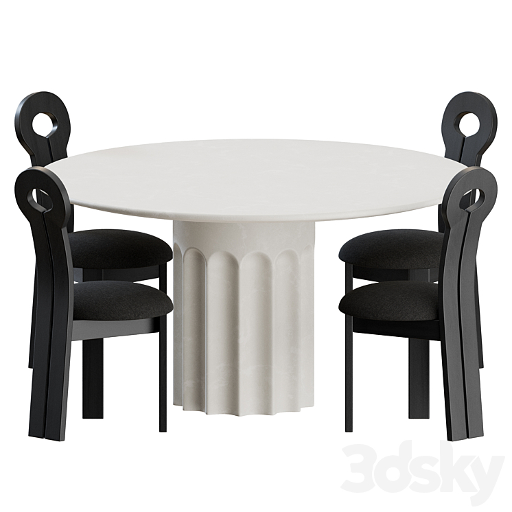 Dining Set 01 by Lulu and Georgia 3DS Max Model - thumbnail 3