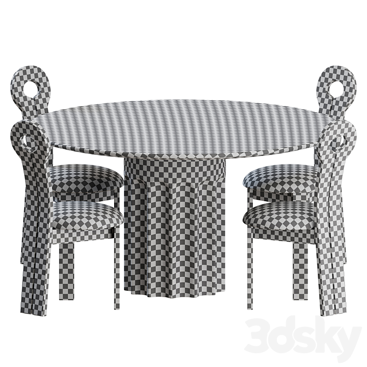 Dining Set 01 by Lulu and Georgia 3DS Max - thumbnail 2