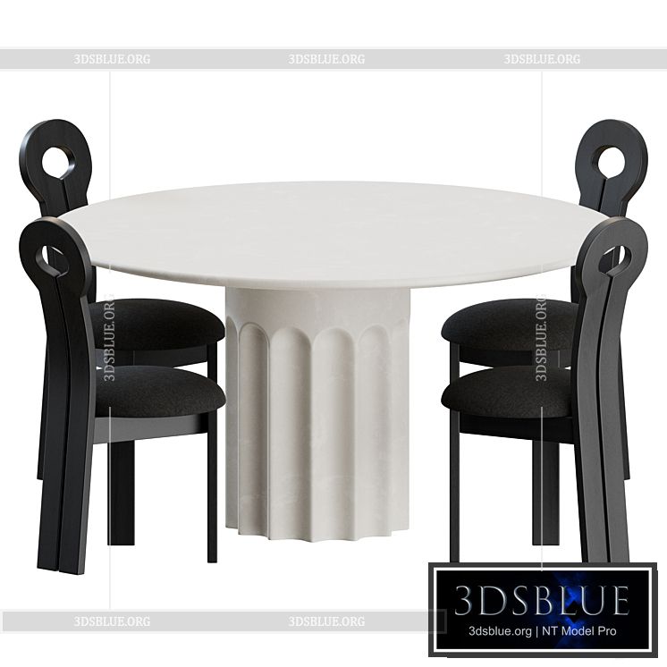 Dining Set 01 by Lulu and Georgia 3DS Max - thumbnail 3