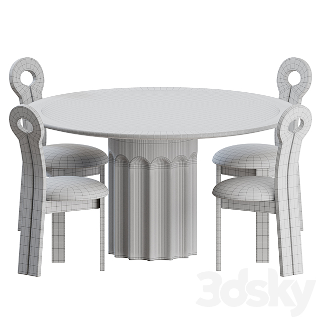 Dining Set 01 by Lulu and Georgia 3DSMax File - thumbnail 3