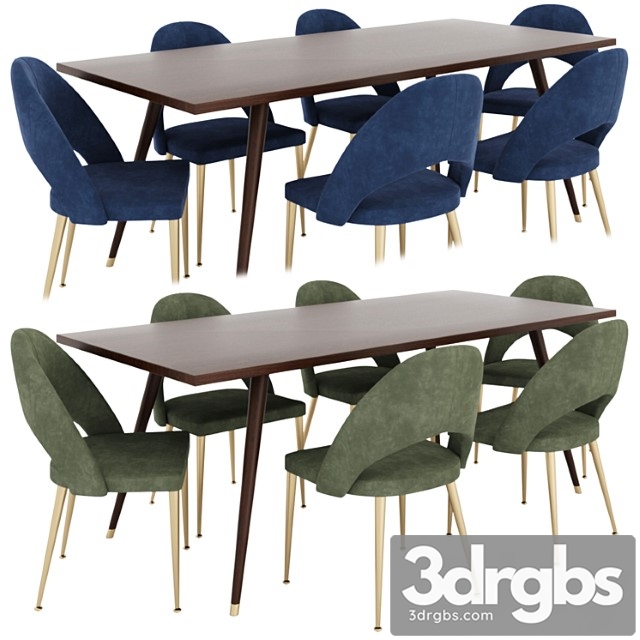 Dining set 02 2 3dsmax Download - thumbnail 1