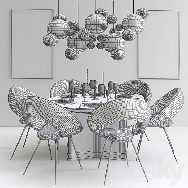 Dining Set – 02 3DSMax File - thumbnail 2