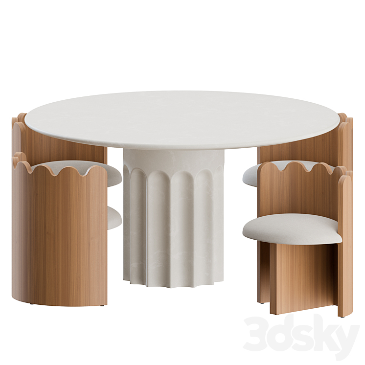 Dining Set 02 by Lulu and Georgia 3DS Max Model - thumbnail 1