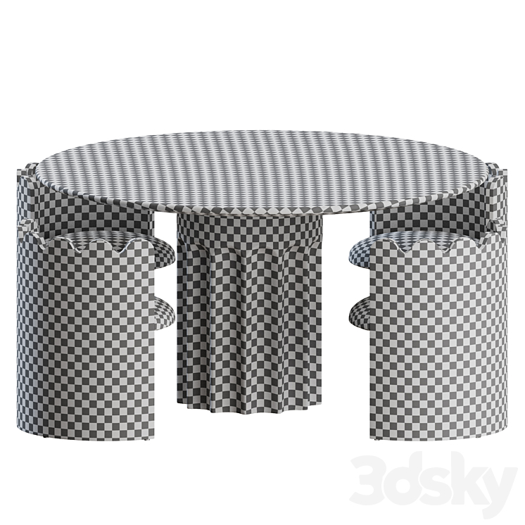 Dining Set 02 by Lulu and Georgia 3DS Max Model - thumbnail 2