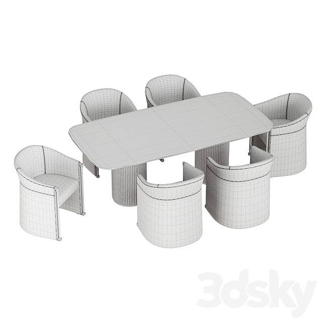 Dining set 033 Elida chair 3DSMax File - thumbnail 3