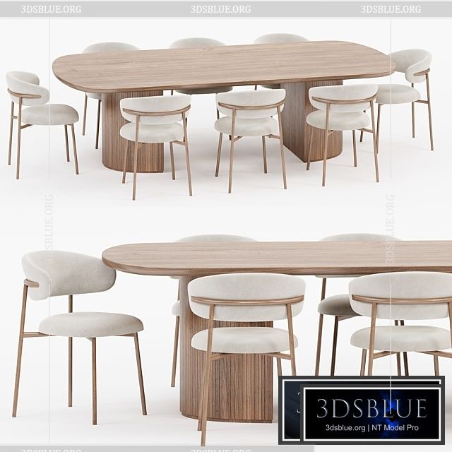 Dining set 05 3DS Max - thumbnail 3