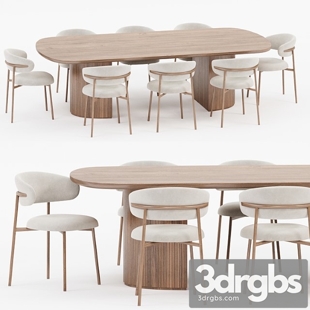 Dining Set 05 3dsmax Download - thumbnail 1