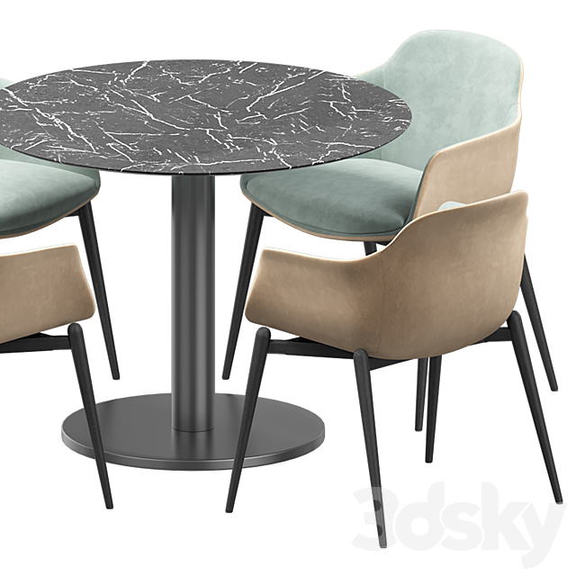 Dining set 1 3DSMax File - thumbnail 3