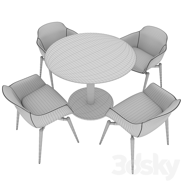 Dining set 1 3DSMax File - thumbnail 5